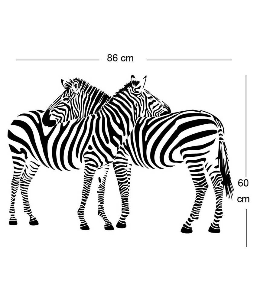 TRIBAL ZEBRA WILDLIFE Vinyl Decal Sticker-6/" Wide White Color