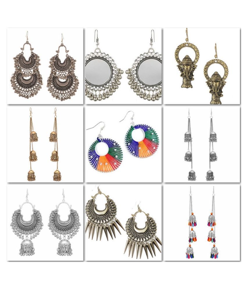 Subharpit Edgy Alloy Indian Dangle Earring For Woman /& Girls